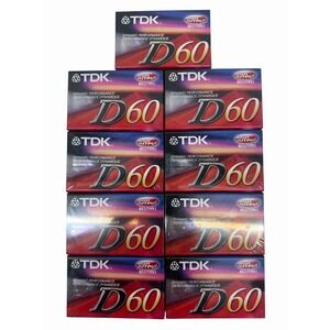 Lot of 9 TDK D60 High Output IEC I Type I Audio Cassette Tapes Sealed